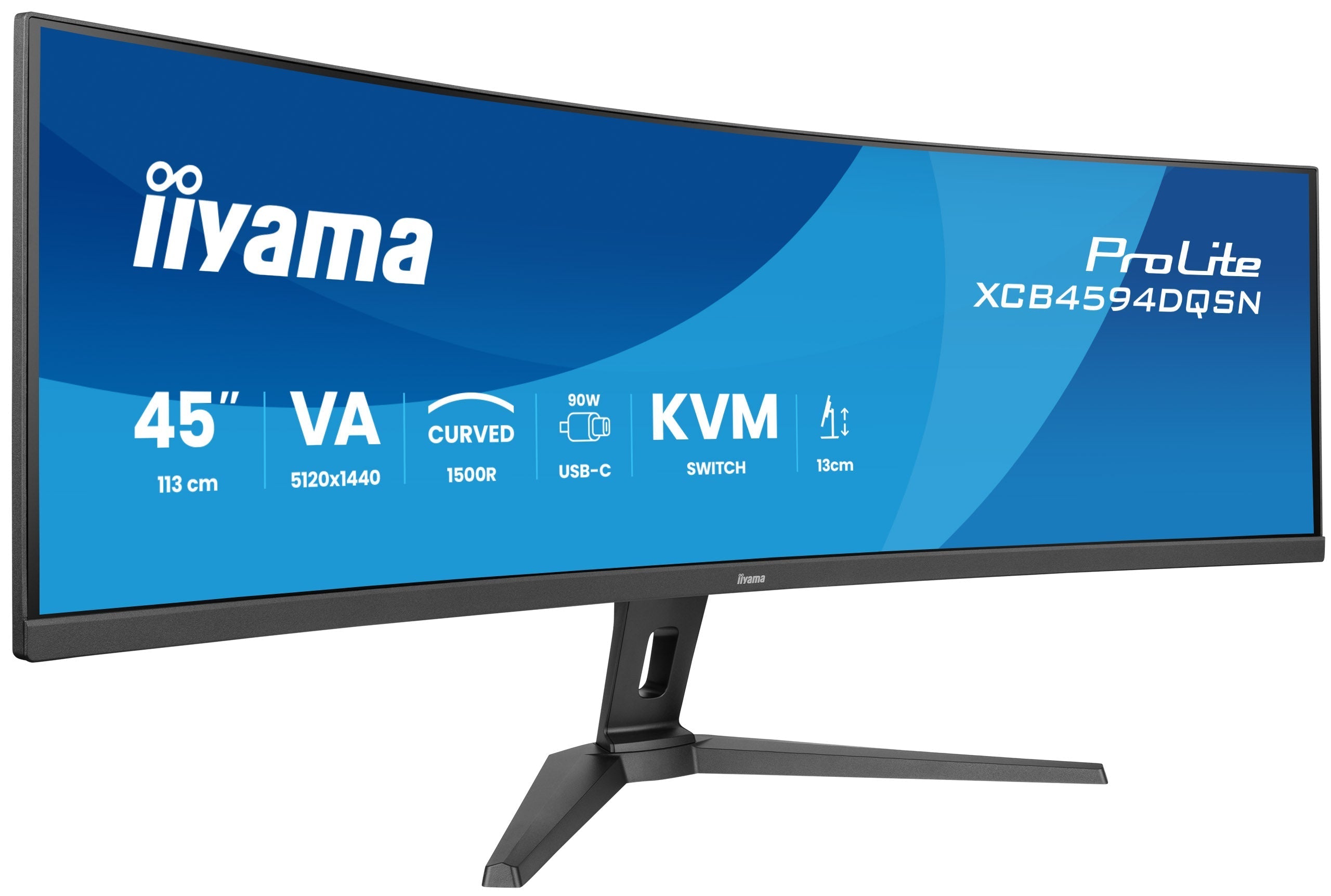 Ecran incurvé 45" Iiyama ProLite XCB4594DQSN-B1 Dual Quad HD (Noir) 165Hz