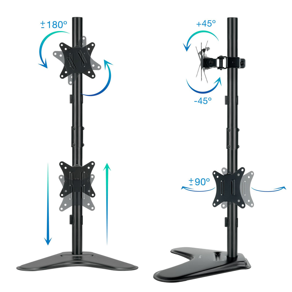 Support double-écran é poser Tooq DB1703TNV 17"-32 (9kg max) (Noir)