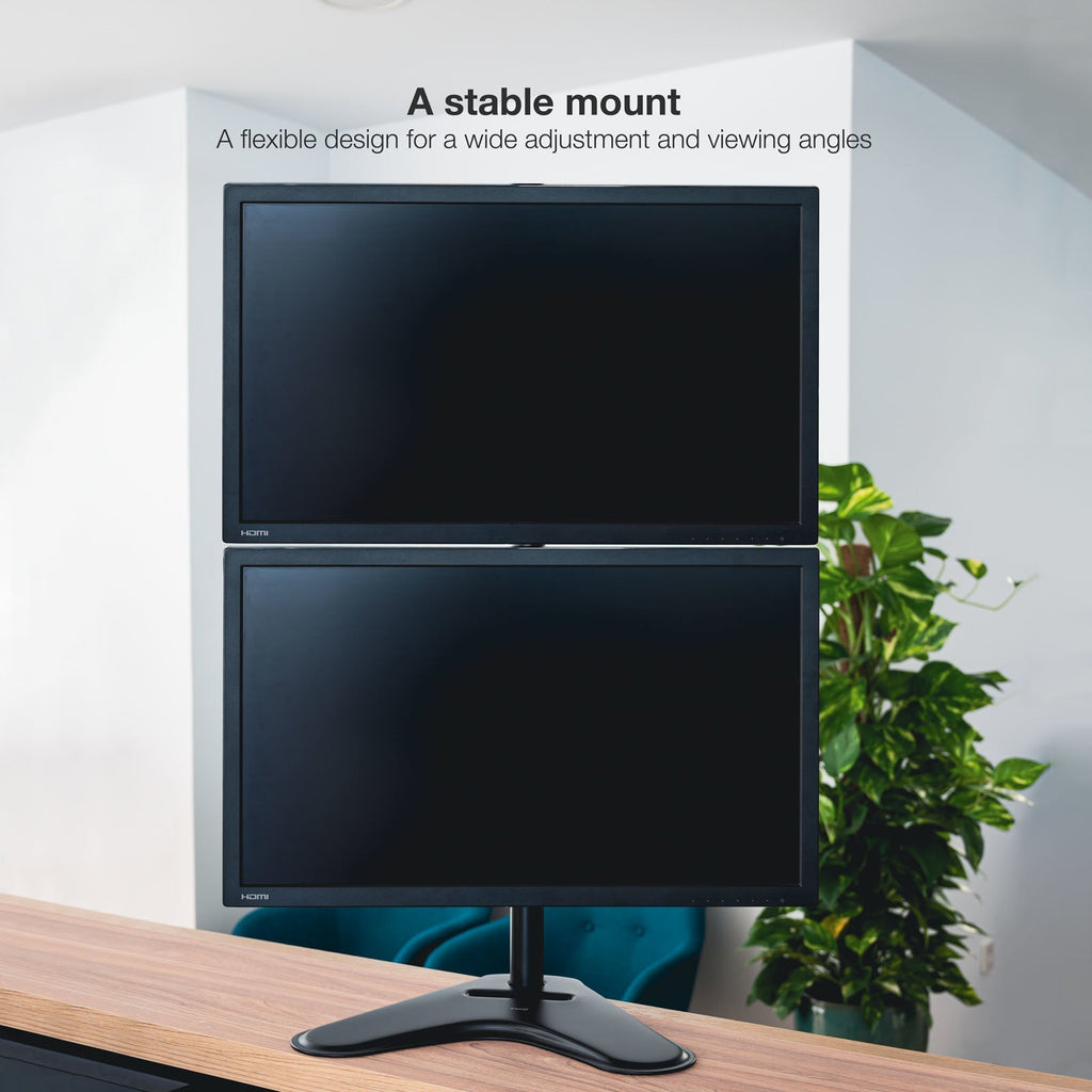 Support double-écran é poser Tooq DB1703TNV 17"-32 (9kg max) (Noir)
