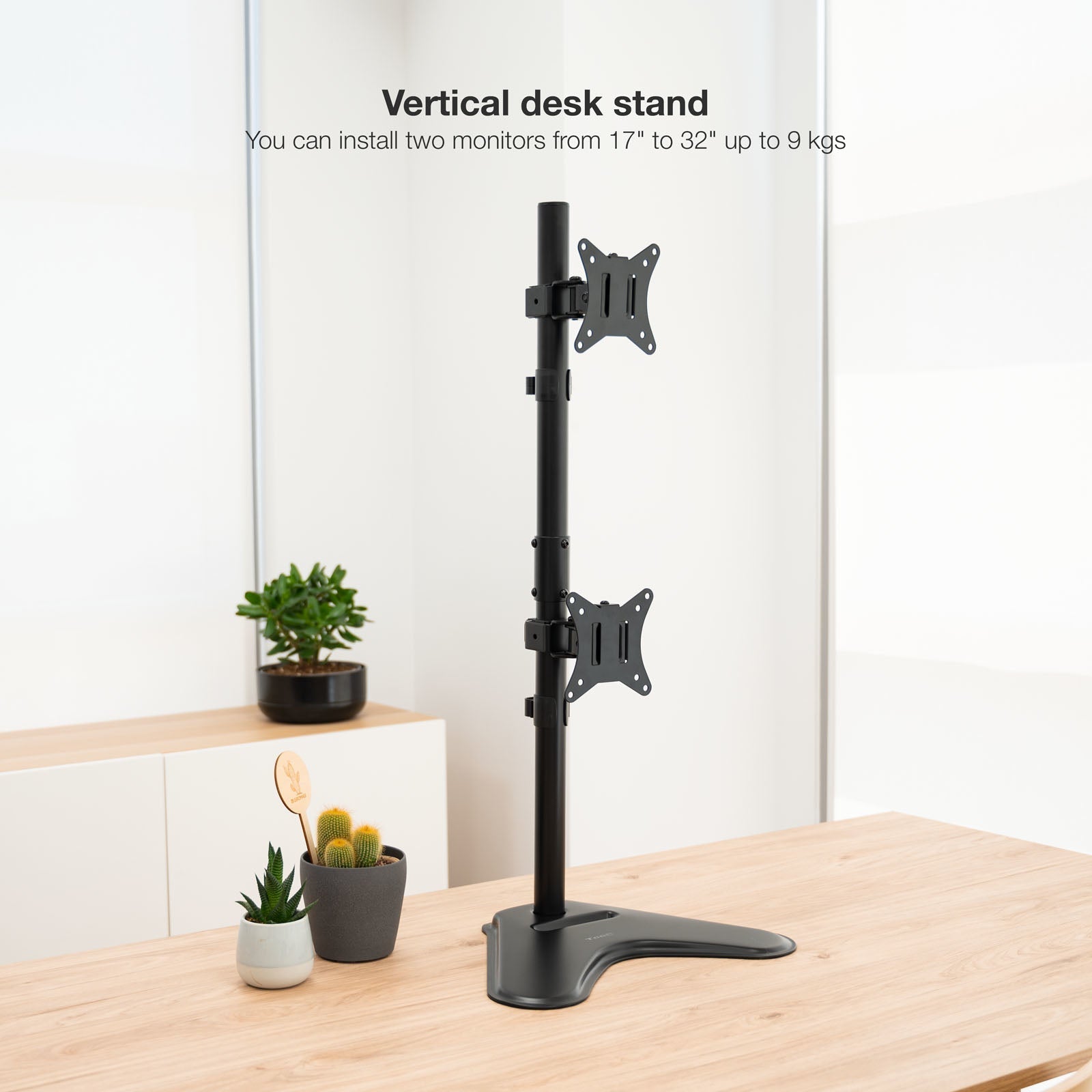 Support double-écran é poser Tooq DB1703TNV 17"-32 (9kg max) (Noir)