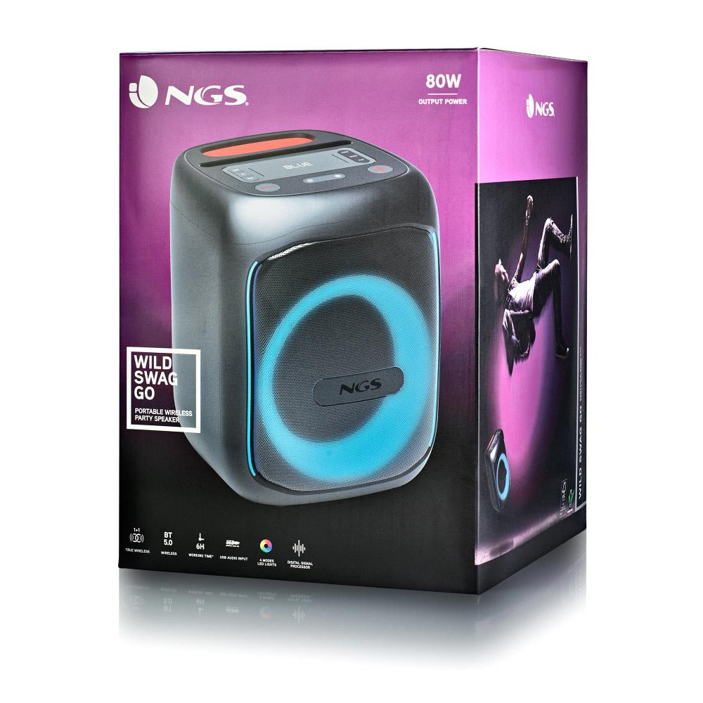 Enceinte nomade Bluetooth NGS Wild Swag Go RGB (Noir)