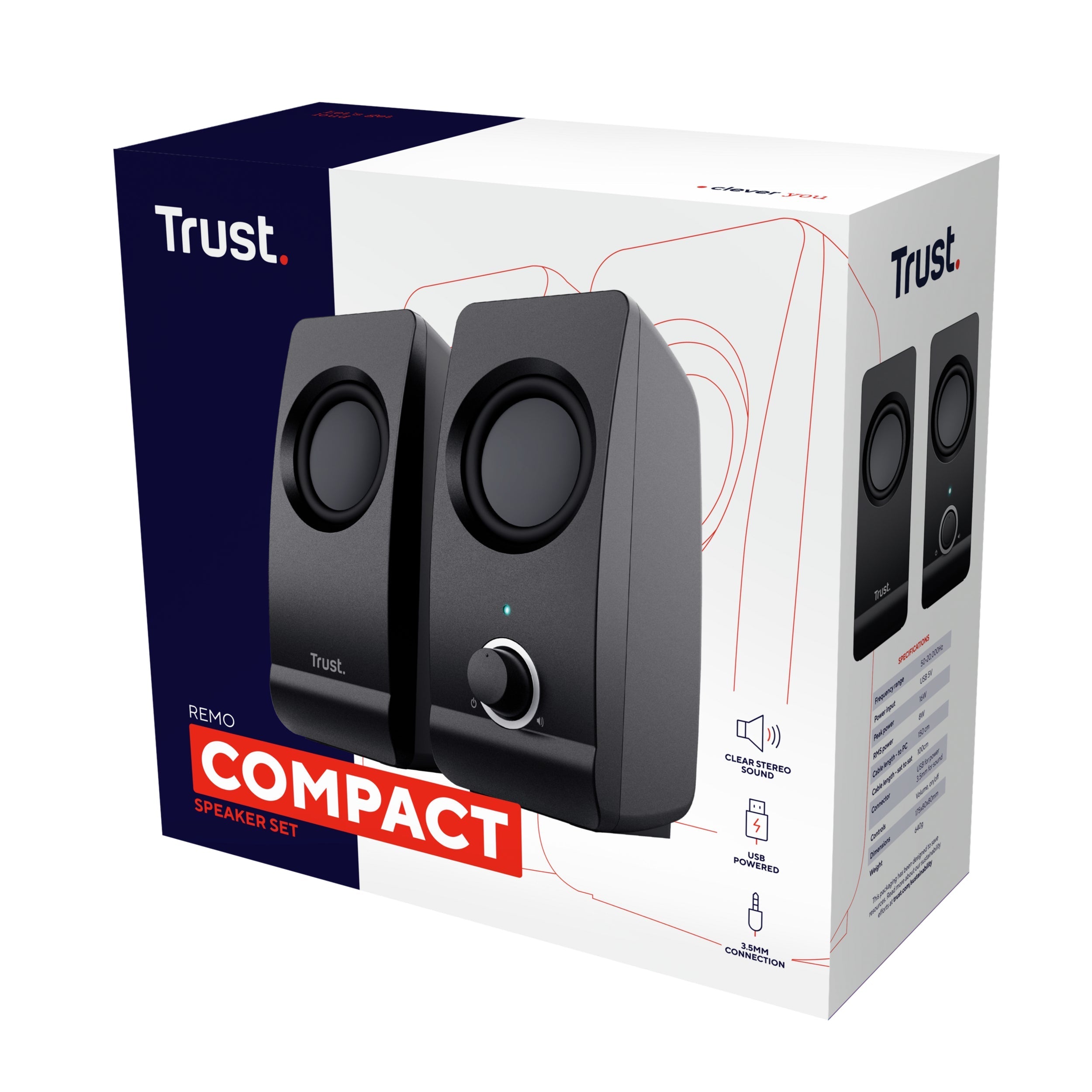 Enceintes Trust Remo (Noir)