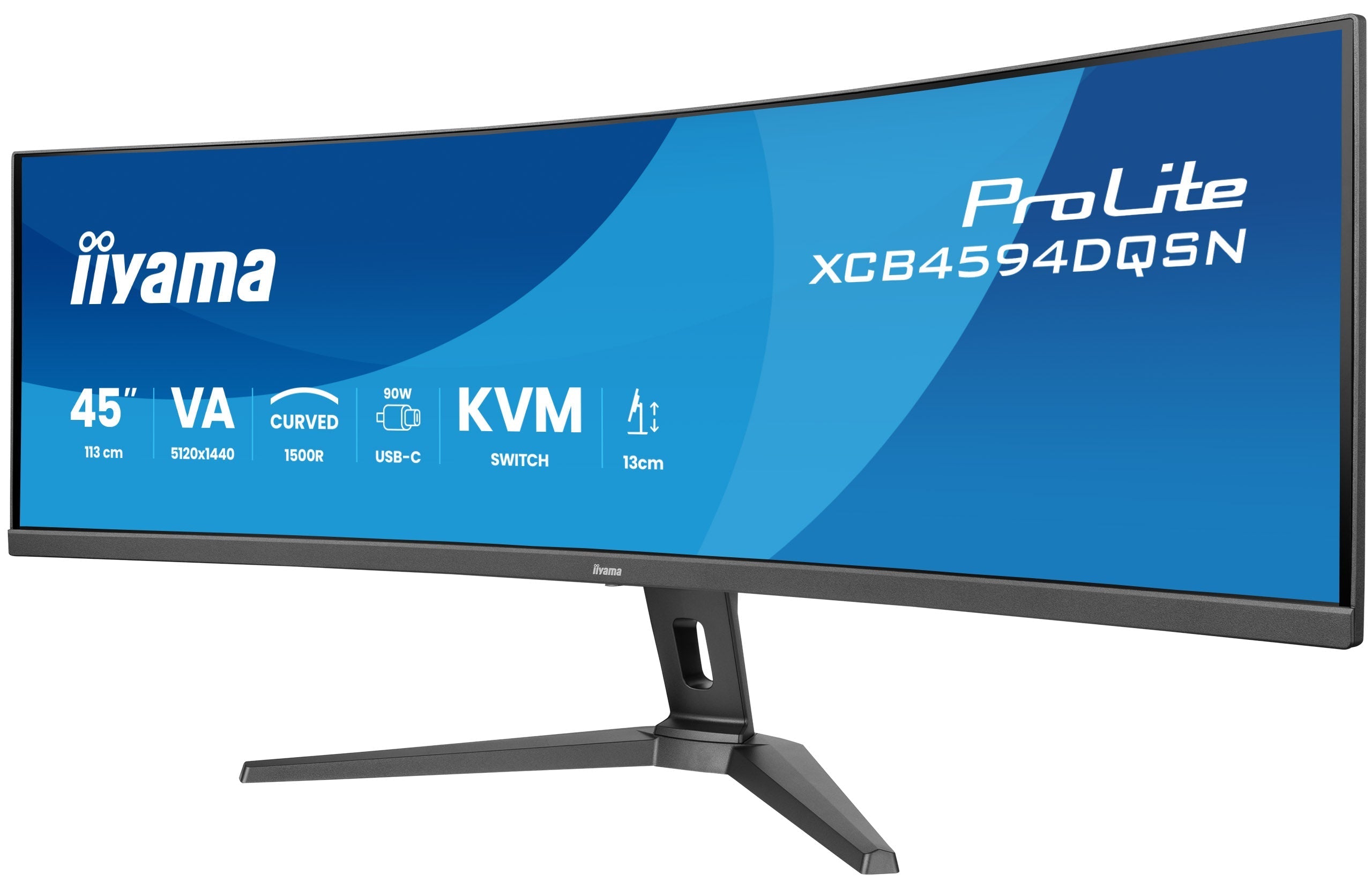 Ecran incurvé 45" Iiyama ProLite XCB4594DQSN-B1 Dual Quad HD (Noir) 165Hz