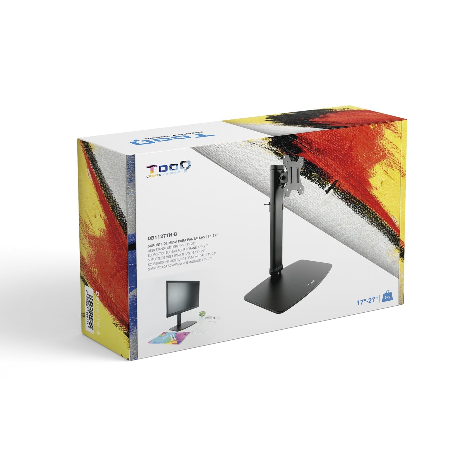 Support écran é poser Tooq DB1127TN 17"-27" (6kg max) (Noir)