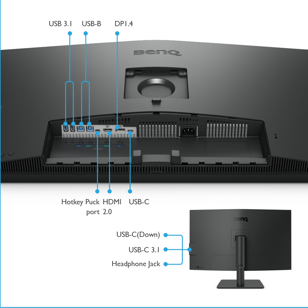 Ecran 32" BenQ DesignVue PD3205U 4K Ultra HD (Noir)