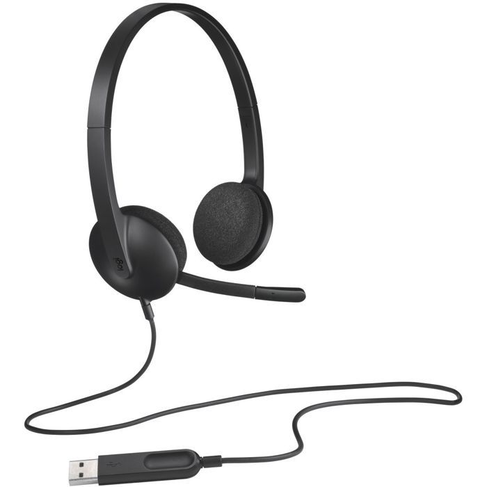 Casque - Filaire - Logitech - H340 - USB - Anti-parasite - Noir