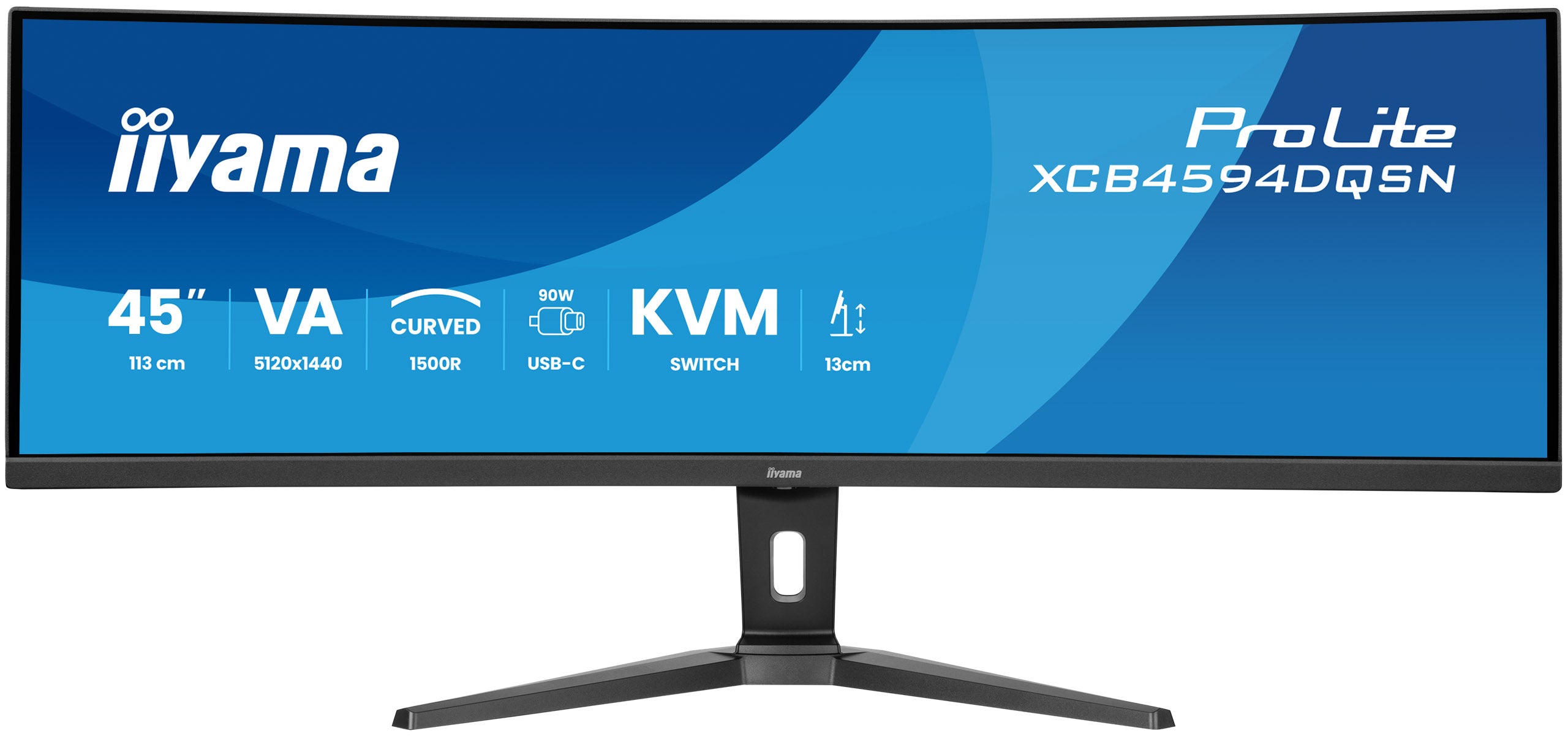 Ecran incurvé 45" Iiyama ProLite XCB4594DQSN-B1 Dual Quad HD (Noir) 165Hz