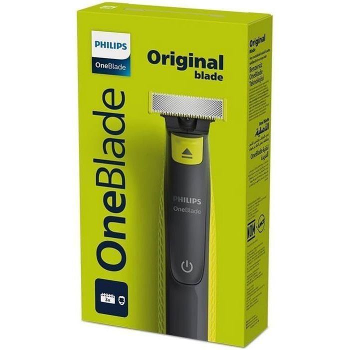 Tondeuse a barbe - PHILIPS - Oneblade QP2724/10 - 3 attaches (1 / 3 / 5 mm) incluses  sans fil rechargeable - Vert / Noir