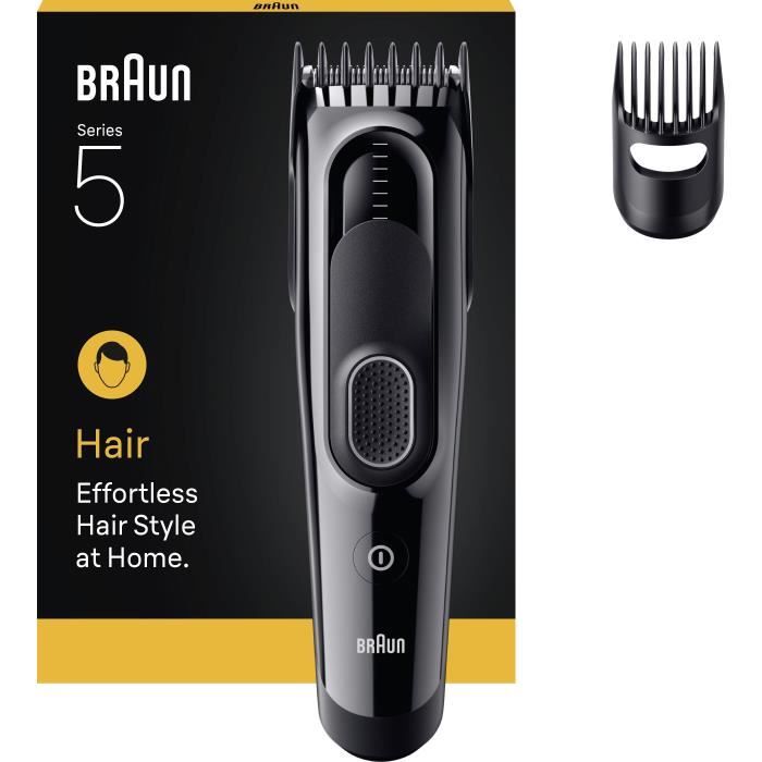 Tondeuse a cheveux - BRAUN - HC5510 - Sans fil - 50 min - 9 réglages - Noir