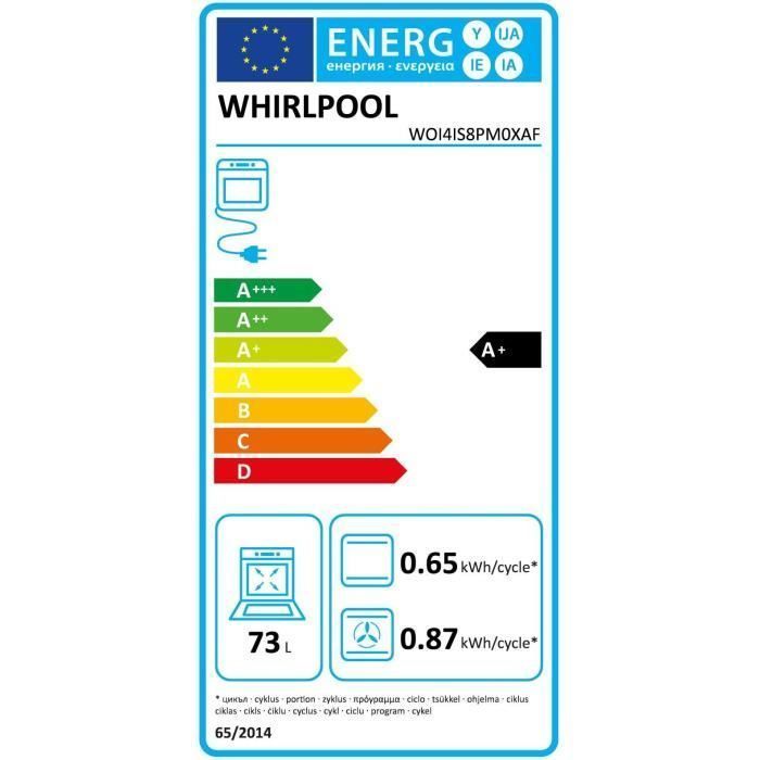 Four encastrable - WHIRLPOOL - WOI4IS8PM0XAF - 73 L - Pyrolyse - Inox - A+