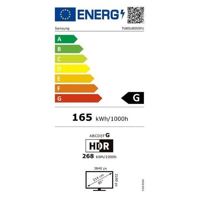 Samsung 85U8005F - TV LED 85 (216 cm) - 4K UHD 3840x2160 - HDR - Smart TV - Gaming Hub - 3xHDMI - WiFi