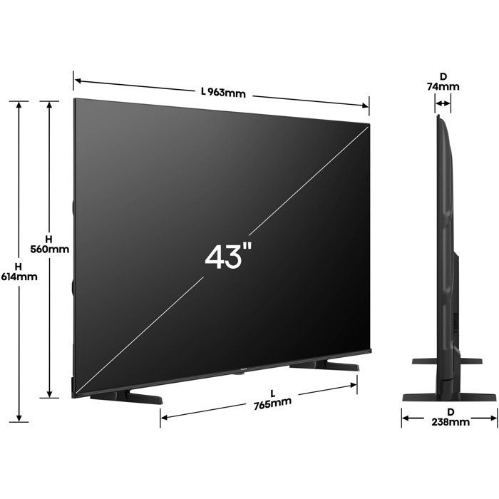Hisense 43E7Q - TV QLED 43 (108 cm) - 4K UHD 3840x2160 - TV connecté - 3xHDMI 2.1 - WiFi