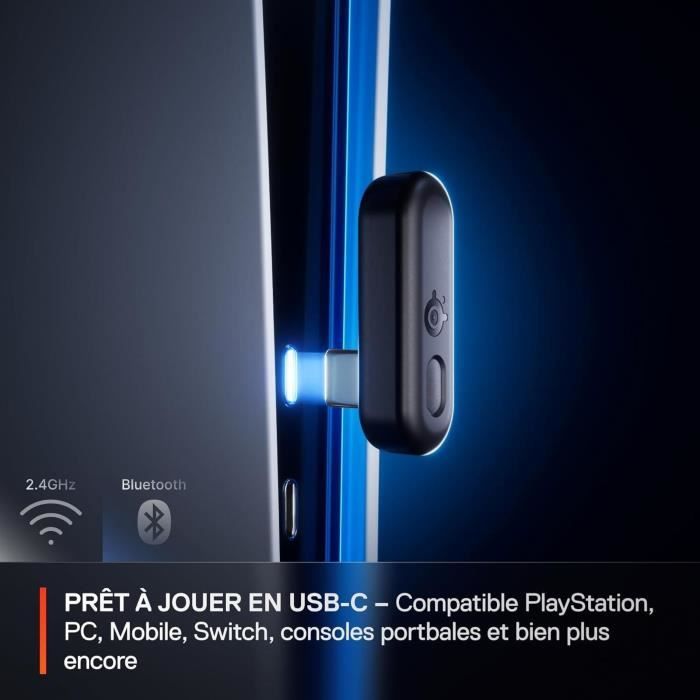 Casque gaming sans fil - STEELSERIES - Arctis Nova 3PW - Autonomie 40h - Bluetooth + 2,4 GHz - Couleur Bleu ciel