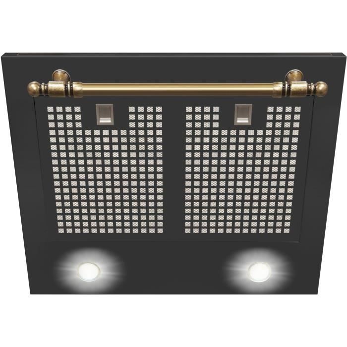Hotte retro décorative murale - AMICA - OKC6212RA - 76/104 x 60 x 50 cm - Noir