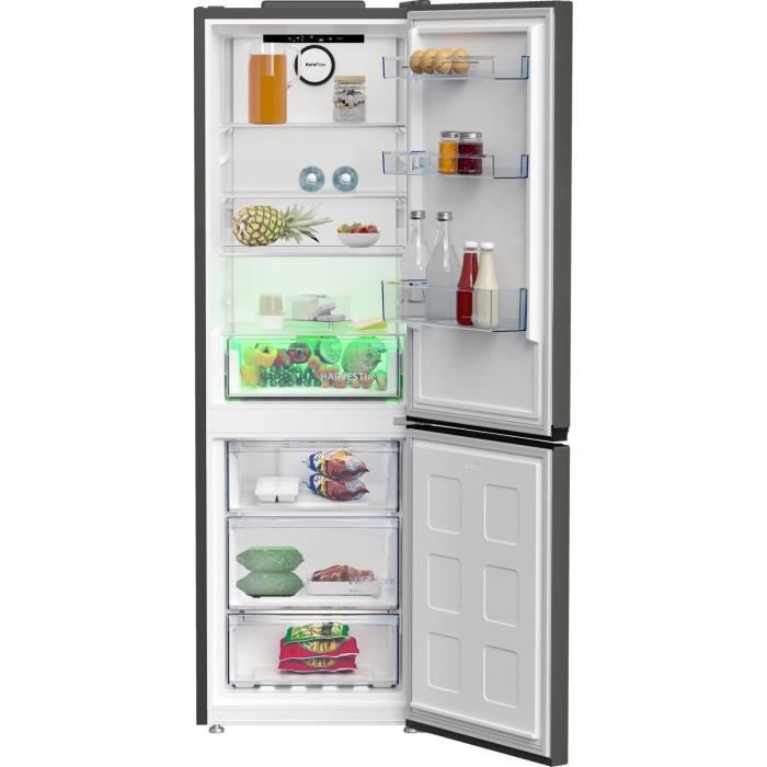 Réfrigérateur combiné - BEKO - B5RCNE366HG - Classe C - 316 L - 59,5 x 66,3 x 186,5 cm - Manhattan Gray