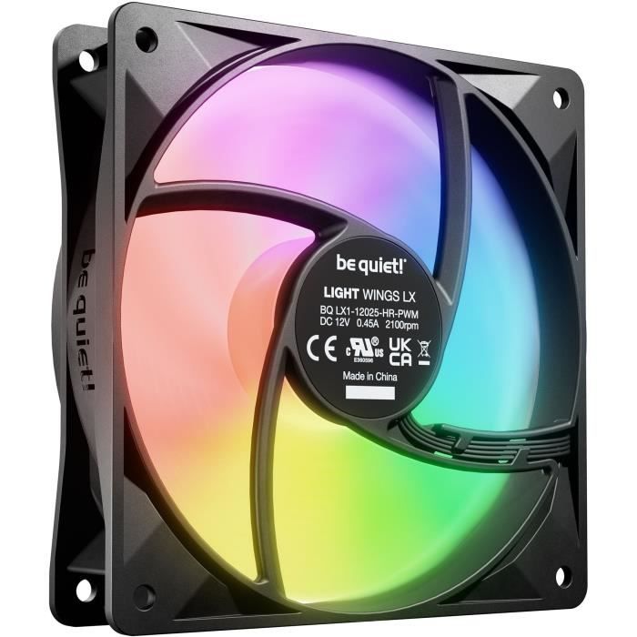 BE QUIET! - Light Wings LX - Ventilateur Boîtier - BL124 - 120 mm - PWM high - Speed Triple - Pack