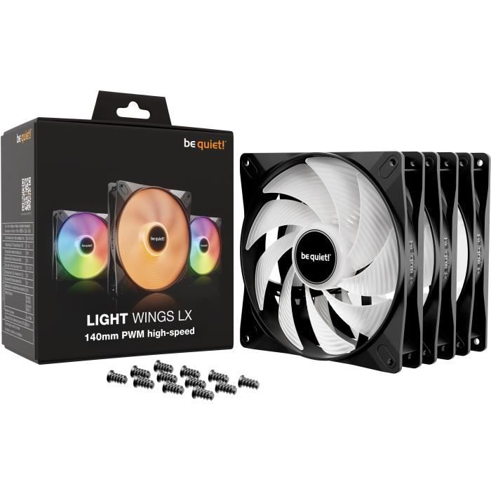 BE QUIET! - Light Wings LX - Ventilateur Boîtier - BL130 - 140 mm - PWM high - Speed Triple - Pack