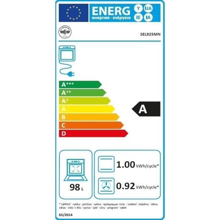 Cuisiniere a gaz - BERTAZZONI - SEL925MN - 5 foyers - 3,6 Kwh - 90 cm - Noir