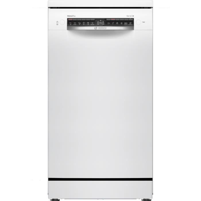 Lave-vaisselle pose libre BOSCH SPS4EMW24E SER4 - 10 couverts - Induction - L45cm - 44 dB - Classe C - tiroir a couverts - Blanc