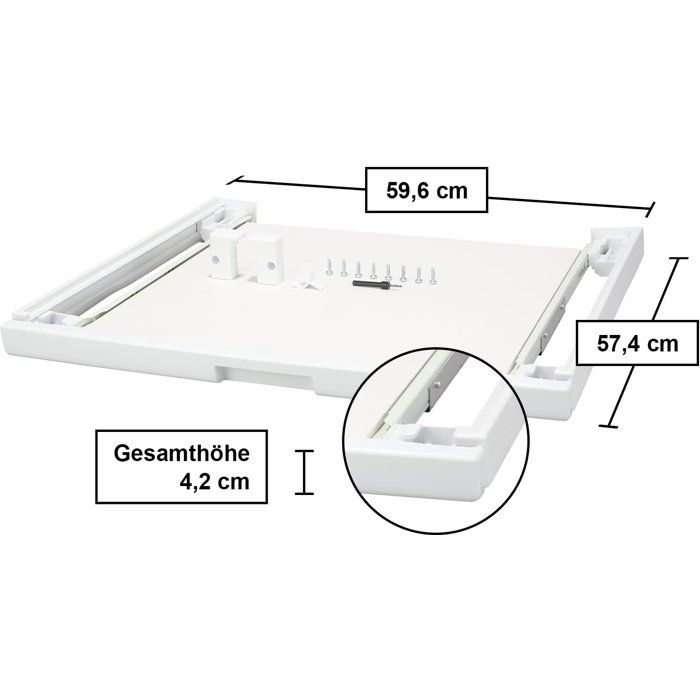Kit de superposition - BOSCH - WTZ11400 - Avec plateau coulissant - 60 cm - Blanc