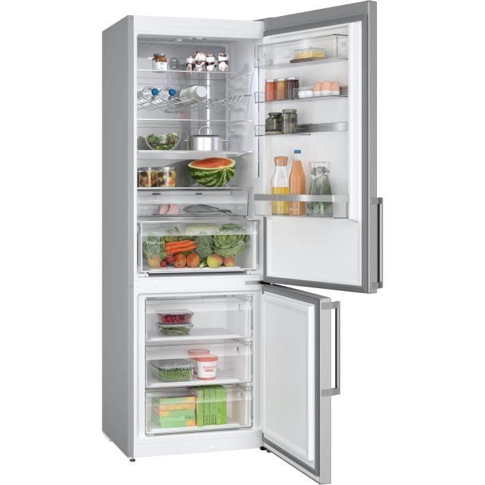 Réfrigérateur combiné - BOSCH - KGN49AIBT - Classe B - 440 L - 203 x 70 x 66,70 cm - Acier brossé