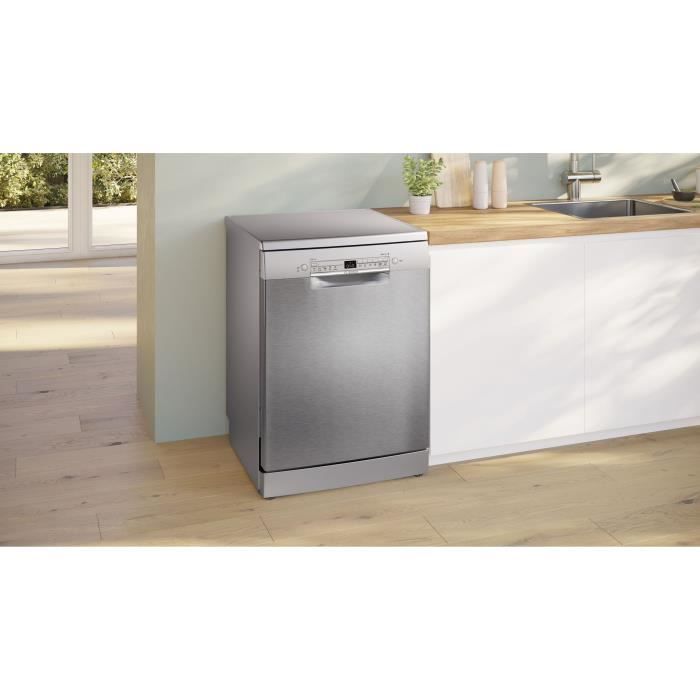 Lave-vaisselle pose libre BOSCH SMS2HVI02E SER2 - 14 couverts - Induction - L60cm - 46 dB - tiroir a couverts - Acier brossé