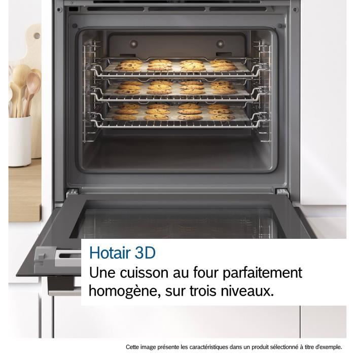 Four pyrolyse Softclose - BOSCH  SER4 - HQG572BB3F - Noir - 8 modes de cuisson - 59,5 x 59,4 x 54,8 cm