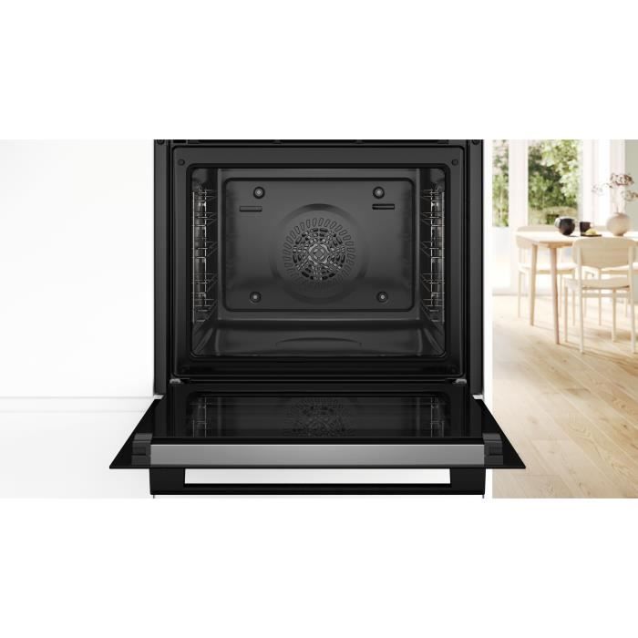 Four pyrolyse Softclose - BOSCH  SER4 - HQG572BB3F - Noir - 8 modes de cuisson - 59,5 x 59,4 x 54,8 cm