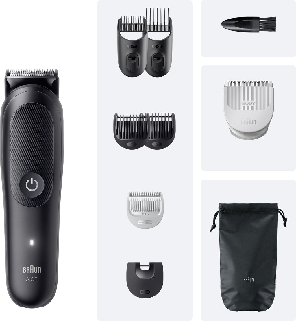 Tondeuse cheveux et barbe - Série 5-  BRAUN - AIO5540 - 120 min - 14 réglages - Noir