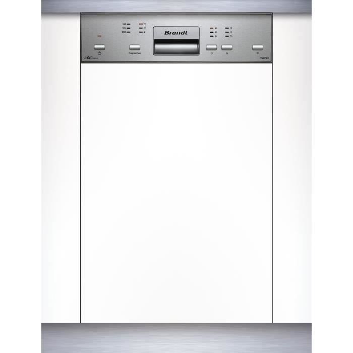 Lave-vaisselle semi-encastrable BRANDT VS1010X - 10 couverts - L45cm - 47dB