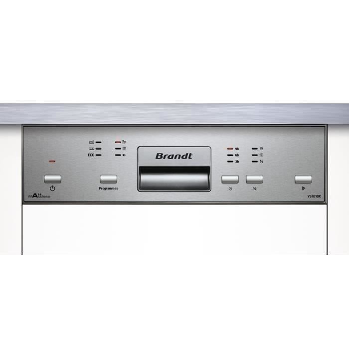 Lave-vaisselle semi-encastrable BRANDT VS1010X - 10 couverts - L45cm - 47dB