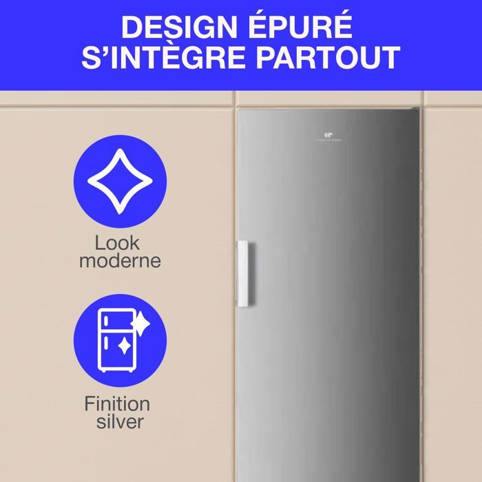 Congélateur armoire - CONTINENTAL EDISON - CECUF204NFSD - 204 L - Total No Frost - Classe D - Silver