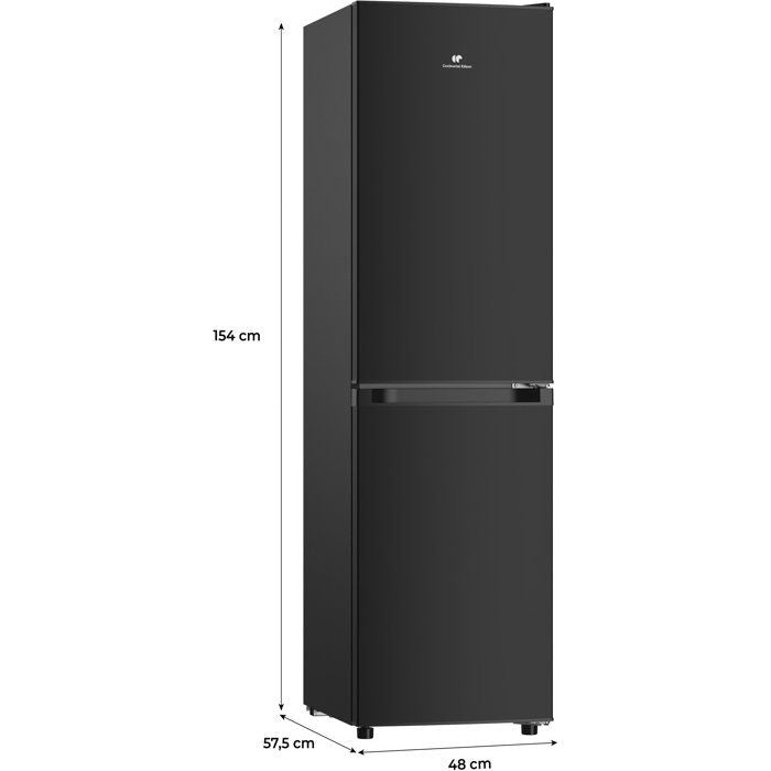 Réfrigérateur congélateur bas - CONTINENTAL EDISON - CEFC193NFB3 - Classe E - 193 L - 48 x 57,5 x 154 cm - Noir