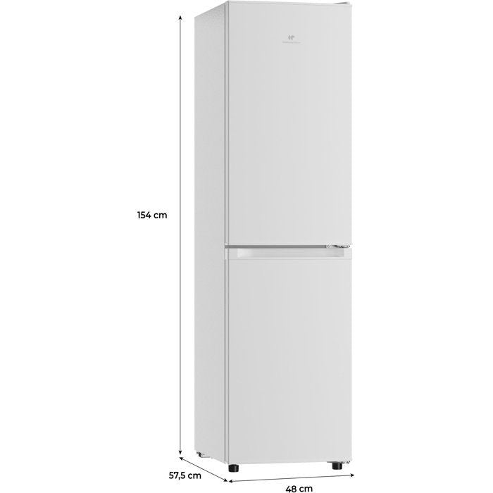 Réfrigérateur congélateur bas - CONTINENTAL EDISON - CEFC193NFW3 - Classe E - 193 L - L48 x P57,5 x 154cm - Blanc