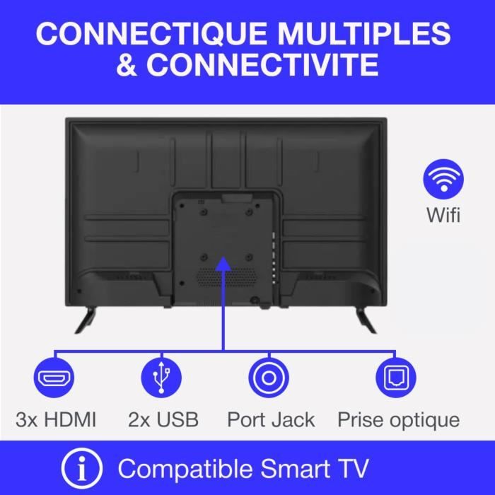 TV HD - CONTINENTAL EDISON - 32 (81 cm) - Smart Vidaa - Wifi - 3xHDMI - 2xUSB - CELED32SVHD25B6