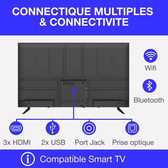 TV LED - CONTINENTAL EDISON - CELED55SVUHD25B6 - 55'' (139 cm) - UHD 4K 3840x2160 - SMART VIDAA - 3xHDMI - 2xUSB