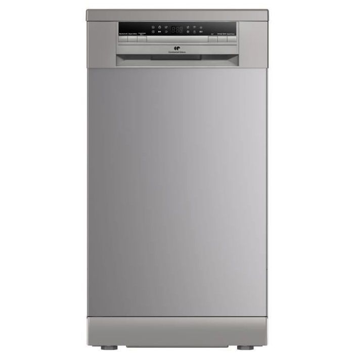 Lave-vaisselle pose libre - CONTINENTAL EDISON - CELV1145S - 11 couverts - 45 cm - 45 dB  - Silver