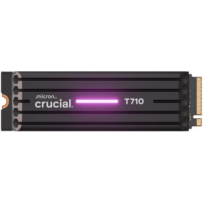 CRUCIAL - SSD interne - T710 - 2 To - avec dissipateur - PCIe Gen5 NVMe M.2