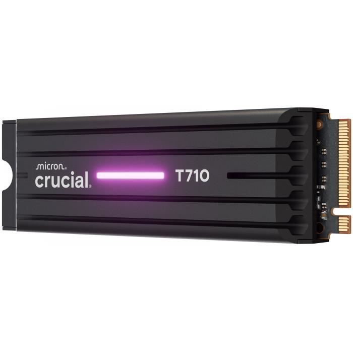 CRUCIAL - SSD interne - T710 - 4 To - avec dissipateur - PCIe Gen5 NVMe M.2