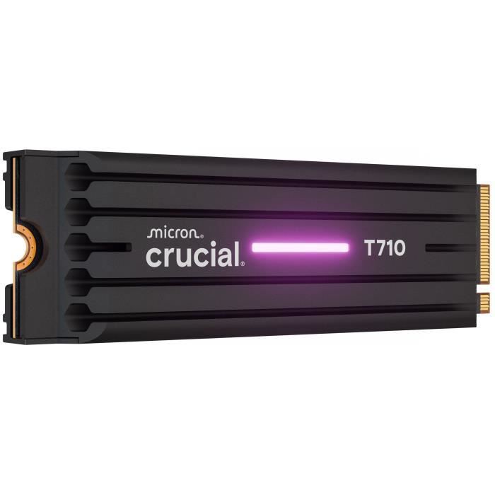 CRUCIAL - SSD interne - T710 - 4 To - avec dissipateur - PCIe Gen5 NVMe M.2