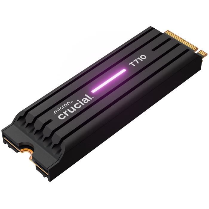 CRUCIAL - SSD interne - T710 - 4 To - avec dissipateur - PCIe Gen5 NVMe M.2