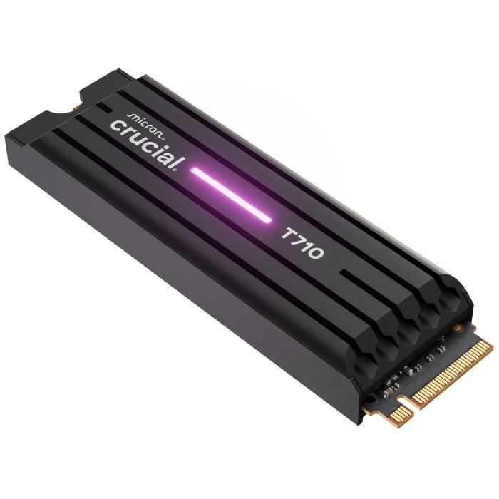 CRUCIAL - SSD interne - T710 - 4 To - avec dissipateur - PCIe Gen5 NVMe M.2