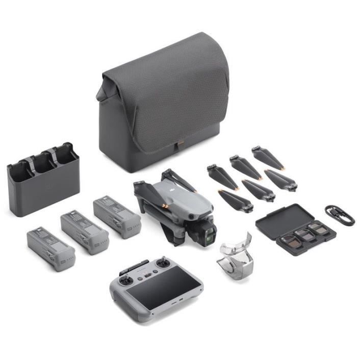 Drone - DJI - Air 3S Fly More Combo (- DJI - RC 2) - Double Caméra CMOS 1 et Télécam 70mm - 14 Stops de Plage Dynamique - RTH Int