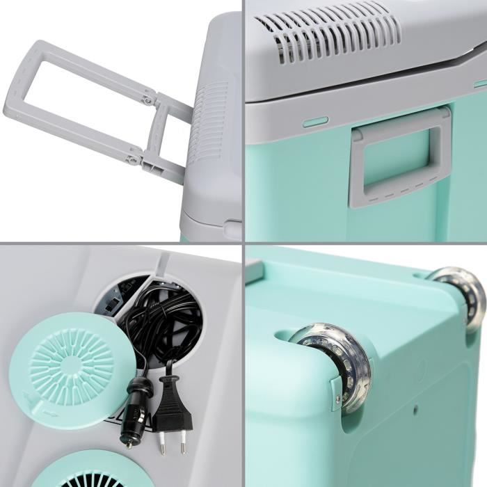 Glaciere thermoélectrique INCASA 40L - Alimentation 12/220V - Vert - Idéale pour l'été en voiture