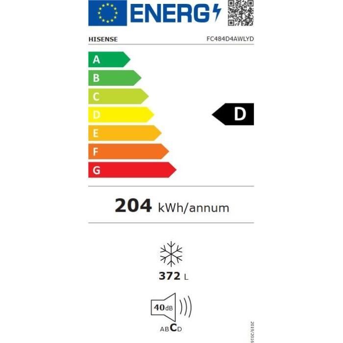Congélateur coffre - HISENSE - FC484D4AWLYD - 2 paniers - 372 L - Eclairage Led - Classe D