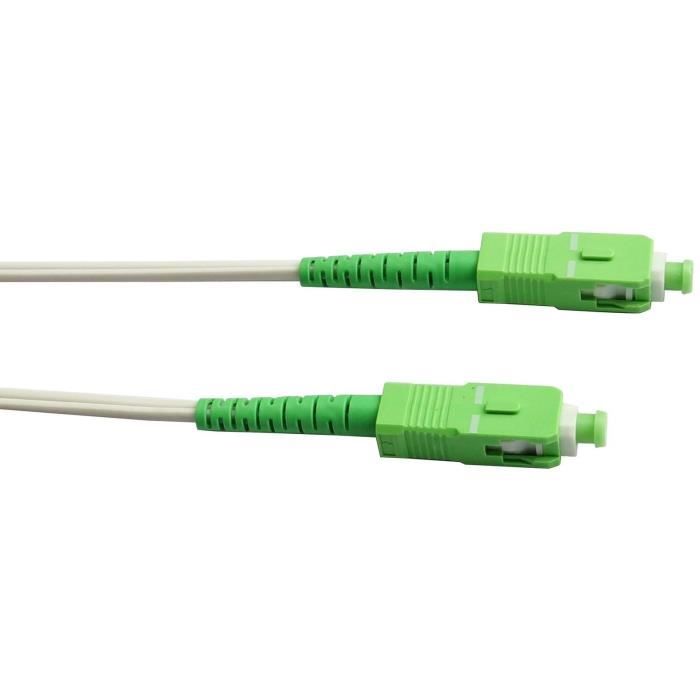 Câble fibre optique SC-APC / SC-APC - LINEAIRE - FB122I - Pour Orange Livebox, SFR box fibre, Bouygues Télécom BBox - 15 m