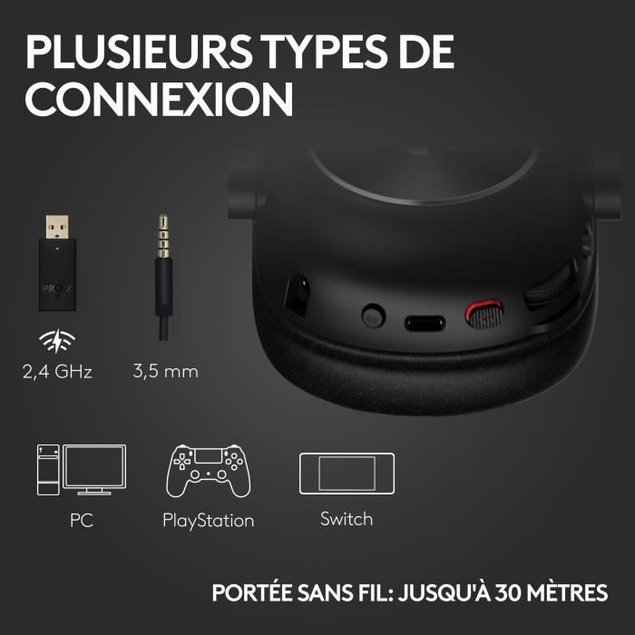 Casque gamer - Sans fil - Logitech G - Pro X 2 - Bleutooth - PS5, PS4, PC - Noir