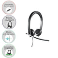 Casque - Filaire - Logitech - H650E - USB - Micro stéréo - Noir