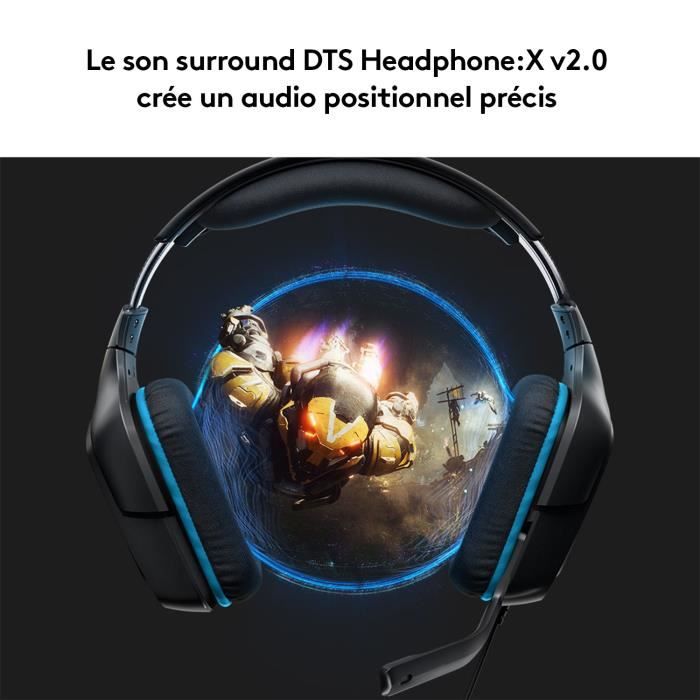 Casque gamer - Filaire - Logitech G - G432 - USB - Xbox One, PS4, Switch, PC, MAC - Noir