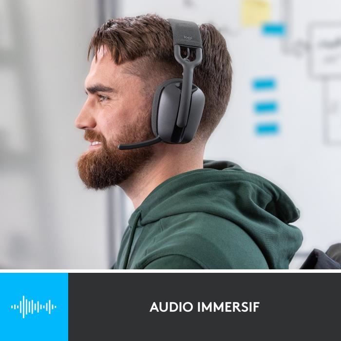 Casque - Sans fil - Logitech - Zone Vibe 100 - Bluetooth - Anti-parasite - Graphite